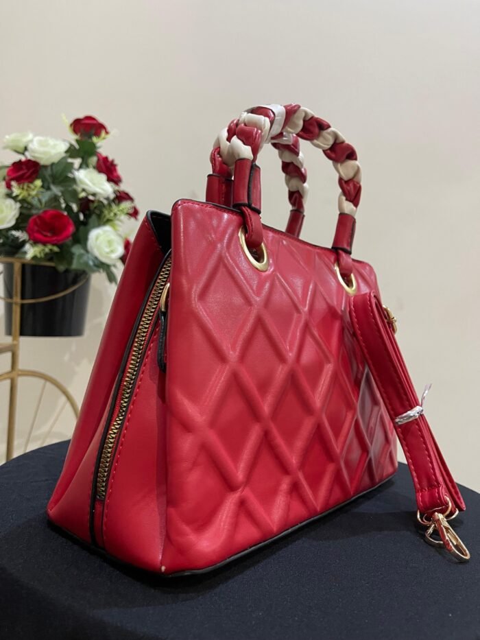 red stylish hand bag